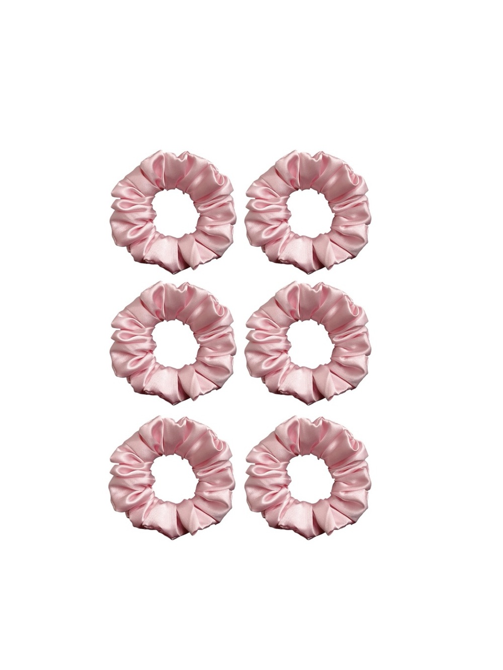 Pink Satin Hair Scrunchies Set - Picture 5 of 10
